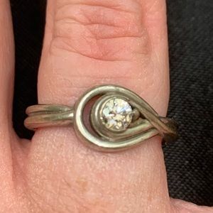 Sterling silver and diamond fashion ring